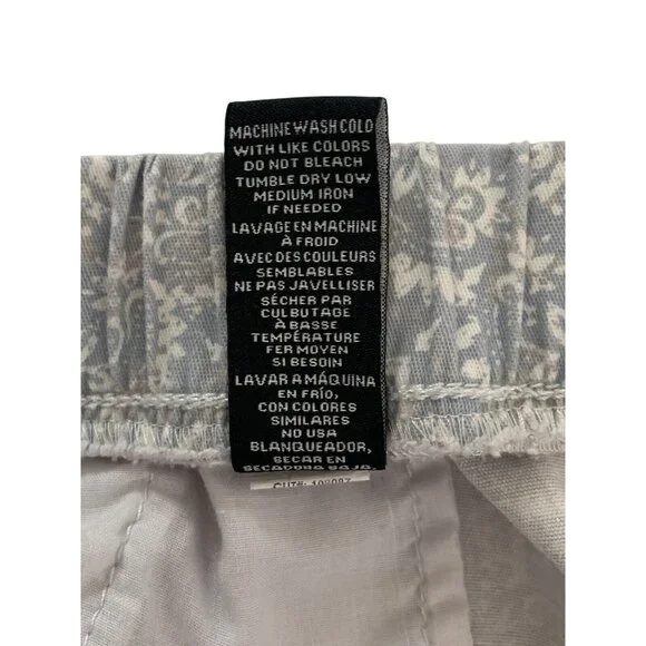 Light Bluish Gray Paisley Cargo Jogger Pants With Elastic Waist & Drawstring - Picture 8 of 9